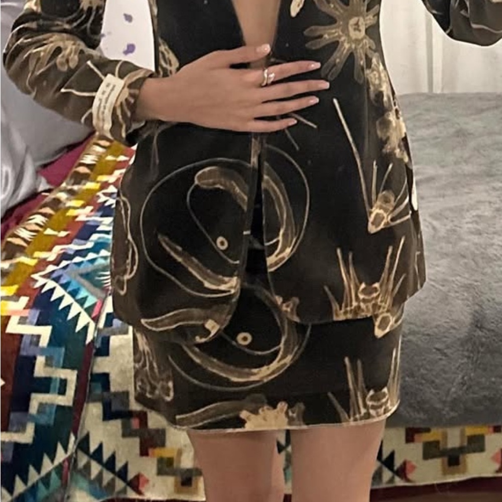 Moschino Couture! Vintage 1990’s Brown Silky Velvet Skirt